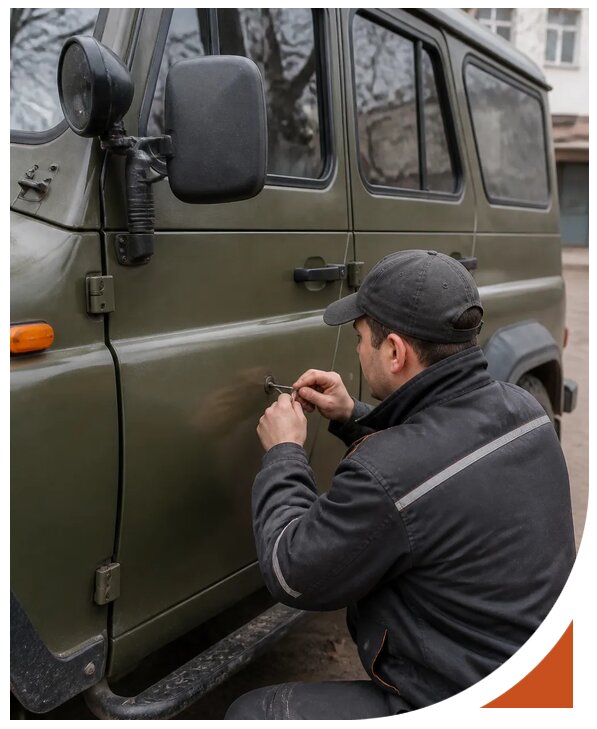 Профессиональное вскрытие автомобиля УАЗ без повреждений в Керчи